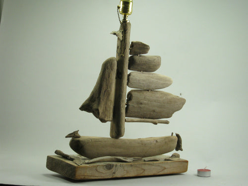 Driftwood Sailboat Lamp